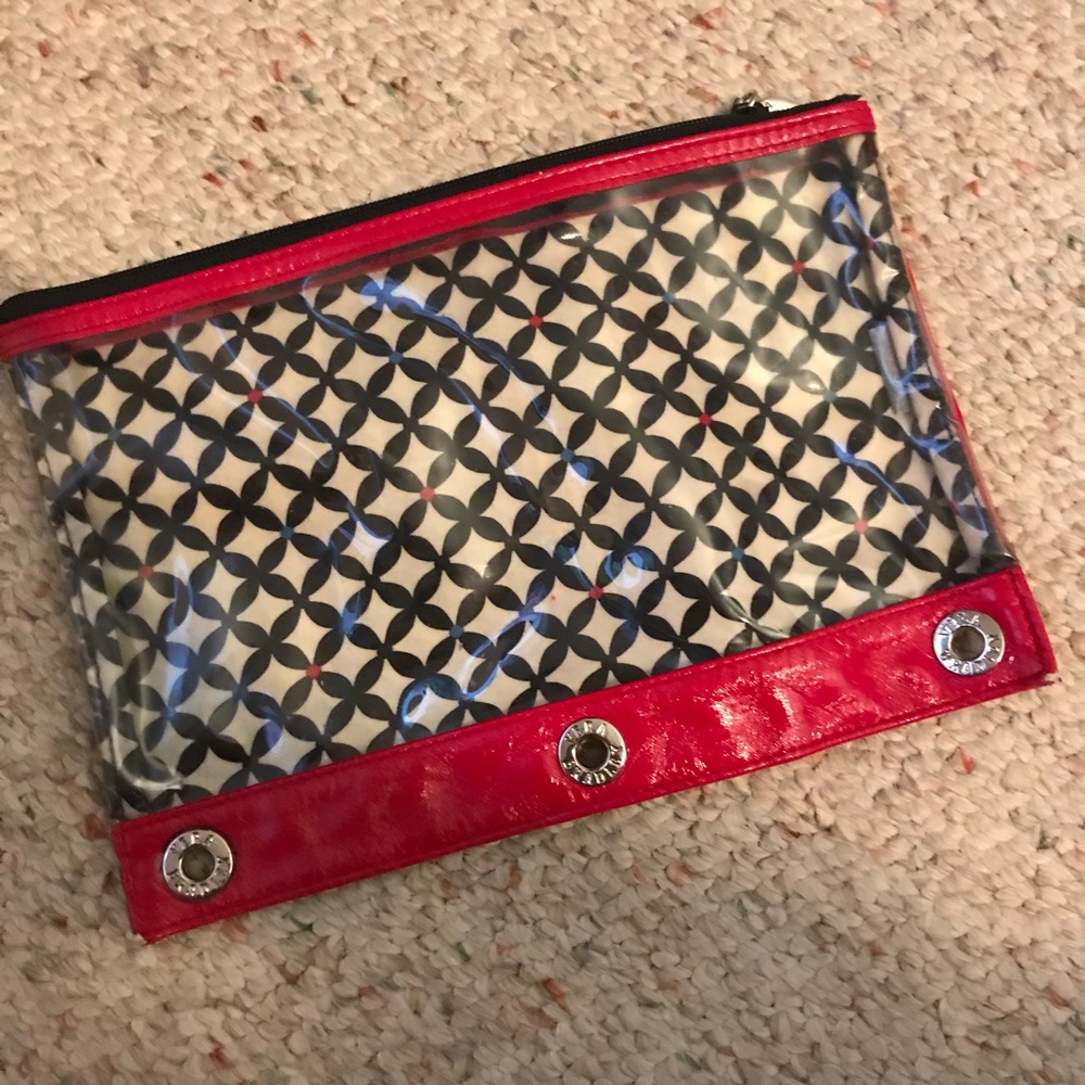 Vera Bradley Barcelona 3-Ring Clear Pencil Case